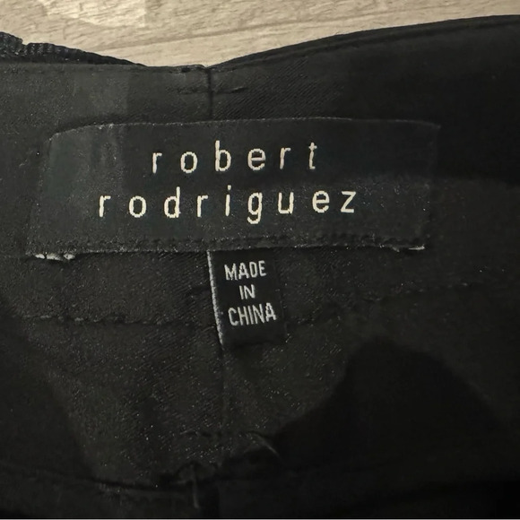 Robert Rodriguez Black Cropped Pants Luxe Ribbon Belt Career Office Size 8 - Picture 9 of 10